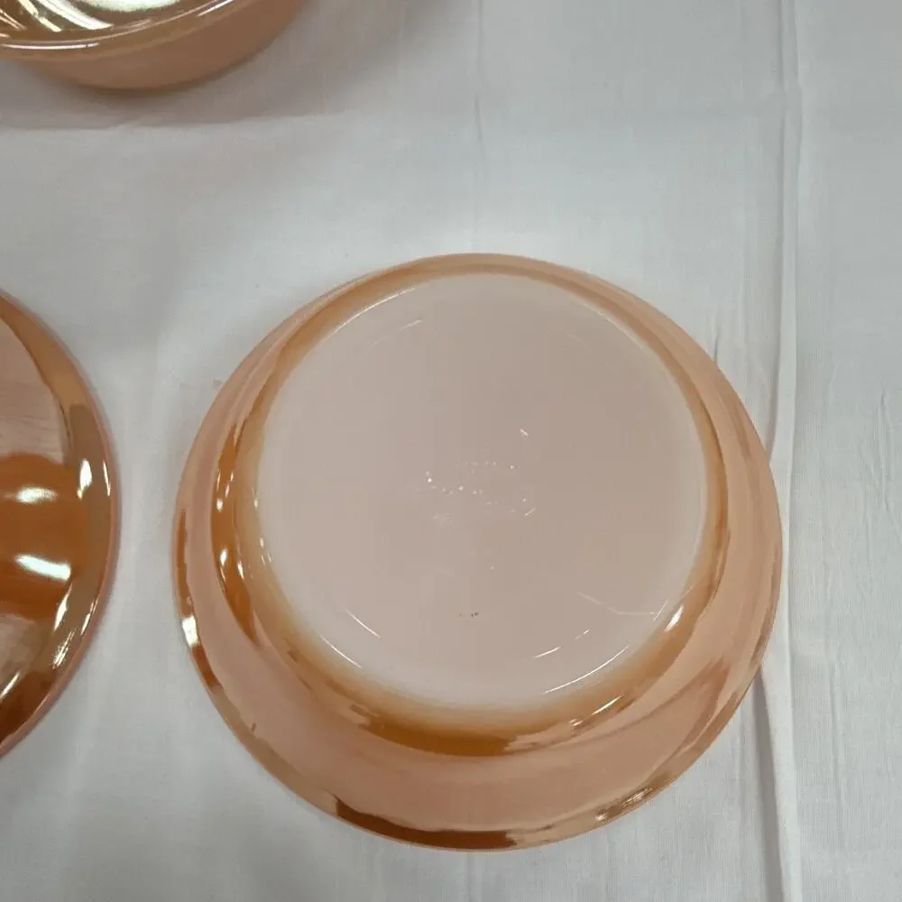 Copied - Pink Pressed Glass Leaf Pattern Round Bowl, Glossy Finish,